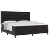 vidaXL Pat cu arcuri cu saltea cu headboard Negru 200 x 200 cm Catifea