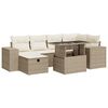 vidaXL Set canapele de grădină, 8 piese, cu perne, bej, poliratan