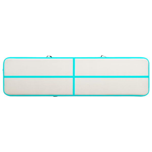 vidaXL Saltea gimnastică gonflabilă cu pompă verde 700x100x15 cm PVC