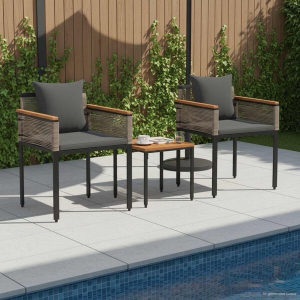vidaXL Set de Mobilier pentru Exterior 3 pcs Gri și gri &icirc;nchis