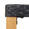 vidaXL Bancă de grădină, negru, 120 cm, poliratan și lemn de acacia