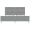 vidaXL Cadru de pat cu headboard Gri deschis 200 x 200 cm țesătură