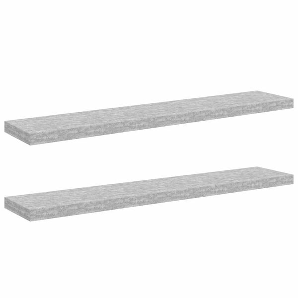 vidaXL Rafturi perete suspendate 2 buc. gri beton 120x23,5x3,8 cm MDF