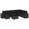 vidaXL Set mobilier de grădină cu perne, 9 piese, negru, poliratan