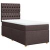 vidaXL Pat box spring cu saltea, maro &icirc;nchis, 80x200 cm, textil