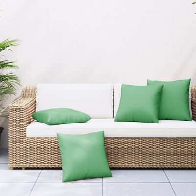 vidaXL Perne decorative, 4 buc., verde, 50x50 cm, material textil