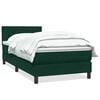 vidaXL Pat box spring cu saltea, verde &icirc;nchis, 100x220 cm, catifea