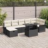 vidaXL Set de canapele pentru grădină cu pernă 8 pcs Negru Rattan poli