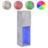 vidaXL Comodă TV cu lumini LED, gri beton, 30,5x30x102 cm