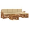 vidaXL Set de canapele de exterior 6 buc. Natural și Bej