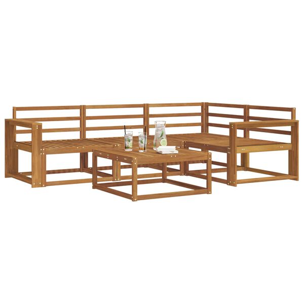 vidaXL Set de canapele de exterior 5 pcs natural Lemn Solid de Acacia