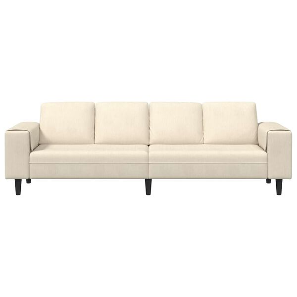 vidaXL Sofa din material textil Crem 208 cm Țesătură de catifea