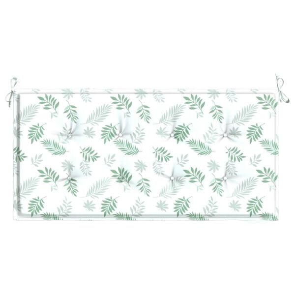 vidaXL Pernă bancă de grădină model frunze, 120x50x3 cm, textil oxford