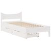 vidaXL Cadru de pat cu sertare, alb, 75x190 cm, lemn masiv de pin