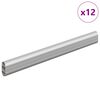 vidaXL Șină pentru dressing 12 pcs Argintiu 764 x 15 x 29 mm