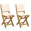 vidaXL Scaune Bistro pentru Exterior 2 pcs Alb crem