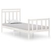 vidaXL Cadru de pat mic single, alb, 75x190 cm, lemn masiv