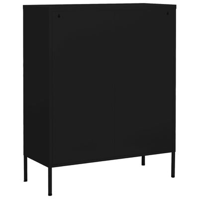 vidaXL Dulap de depozitare, negru, 80x35x101,5 cm, oțel