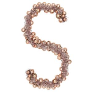vidaXL Ghirlandă cu Bile de Crăciun Rose Gold 186 cm Polistiren