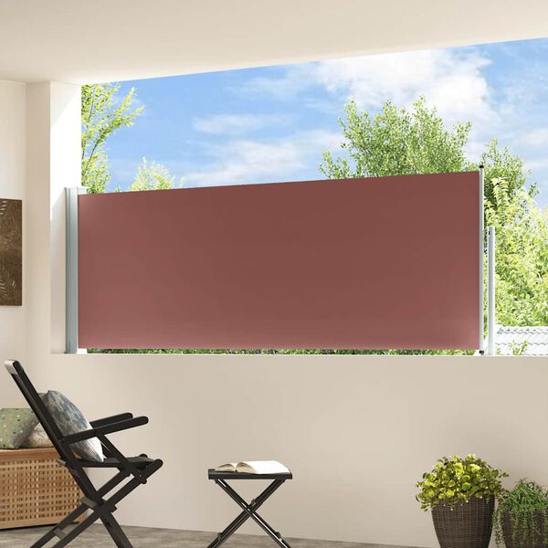 vidaXL Copertină laterală retractabilă de terasă, maro, 100 x 300 cm
