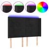 vidaXL Tăblie de pat cu LED, negru, 147x16x118/128 cm, catifea