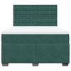 vidaXL Pat box spring cu saltea, verde &icirc;nchis, 140x190 cm, catifea