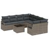 vidaXL Set de canapea cu pernă cu depozitare 9 pcs Gri poliratan