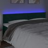 vidaXL Tăblie de pat cu LED, verde &icirc;nchis, 180x5x78/88 cm, catifea