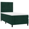 vidaXL Pat box spring cu saltea, verde &icirc;nchis, 90x190 cm, catifea