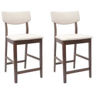 vidaXL Scaune de dining 2 buc. Lemn Solid de Cauciuc Maro deschis