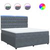 vidaXL Pat box spring cu saltea, gri &icirc;nchis, 180x200 cm, catifea