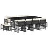 vidaXL Set mobilier de grădină cu perne, 13 piese, negru, poliratan