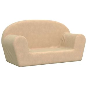 vidaXL Canapea pentru copii cu 2 locuri, cremă moale de pluș