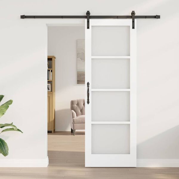 vidaXL Ușă glisantă ORKDAL Alb și negru 73,5 x 211 cm