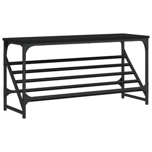 vidaXL Suport pantofi, negru, 90x30x45 cm, lemn prelucrat