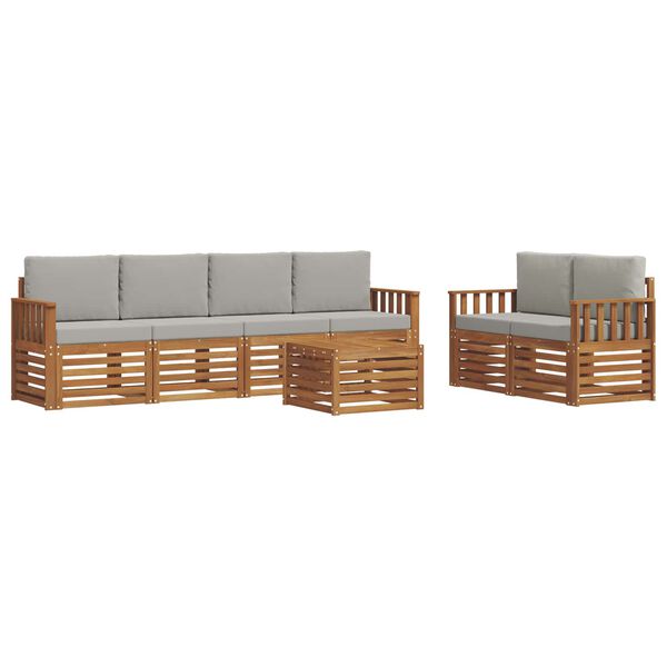 vidaXL Seturi de canapele cu pernă 7 pcs Gri natural și deschis