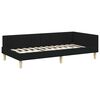 vidaXL Cadru de pat colțar cu headboard Negru 90 x 190 cm țesătură