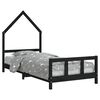 vidaXL Cadru pat pentru copii, negru, 90x200 cm, lemn masiv de pin