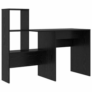 vidaXL Birou Stejar Negru Lemn prelucrat 131,5 x 50 x 106,5 cm