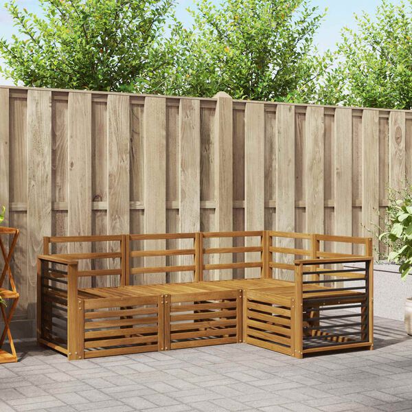 vidaXL Seturi de canapele 4 pcs natural Lemn Solid de Acacia