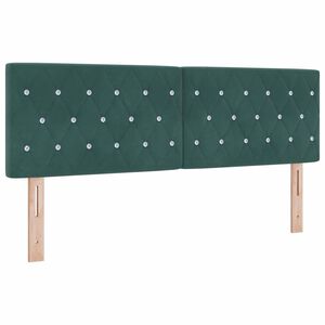 vidaXL Tăblie cap cu headboard Verde &icirc;nchis 144 cm Piele artificială