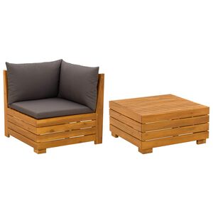 vidaXL 2 Bucată Set de lounge pentru grădină Lemn Solid de Acacia Maro