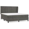 vidaXL Pat box spring cu saltea, gri &icirc;nchis, 180x200 cm, catifea