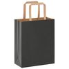 vidaXL Pungi de h&acirc;rtie 250 buc cu m&acirc;nere negre 18x8x22 cm