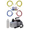 vidaXL Pompă de vid 100 L/min cu set manometru cu 4 căi &icirc;n trusă scule