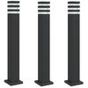 vidaXL Lămpi exterioare de podea cu priză, 3 buc. negru 80 cm aluminiu