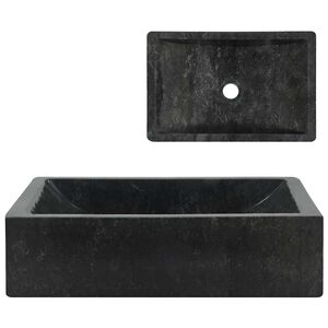 vidaXL Chiuvetă, negru extralucios, 45x30x12 cm, marmură