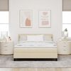 vidaXL Pat cu arcuri cu headboard Manual Crem 140 x 200 cm țesătură