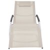 vidaXL Șezlong cu pernă, crem, aluminiu și textilenă