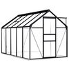 vidaXL Seră cu cadru de bază, antracit, 5,89 m&sup2;, aluminiu